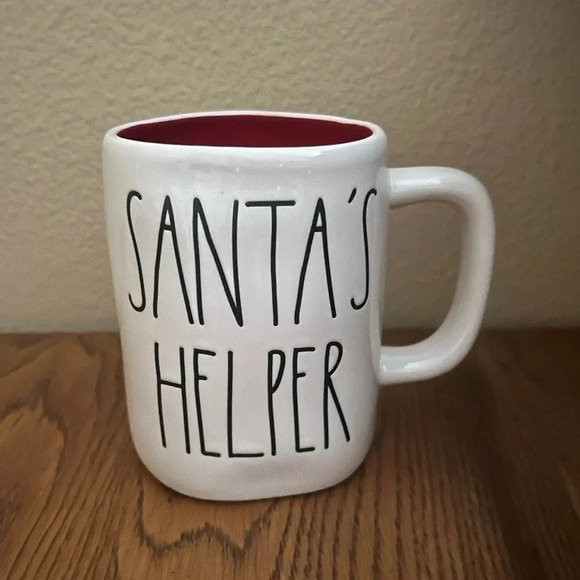 NWT Rae Dunn SANTA’S‎ HELPER 2-Sided Mug - Picture 2 of 5